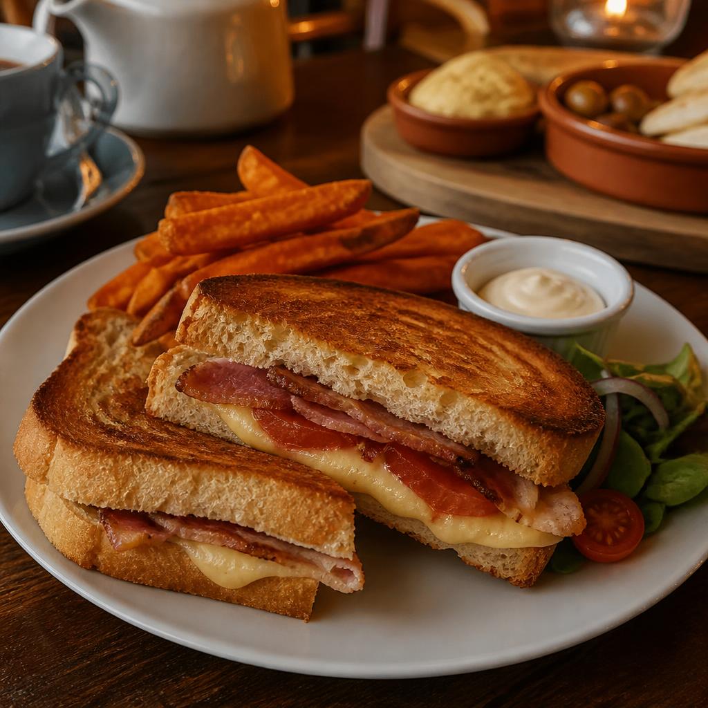 Bacon, brie and tomato toastie